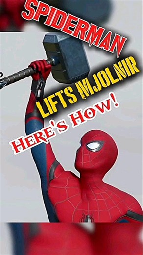 Can Spiderman Lift in Mjolnir 😱 #spiderman #marvel