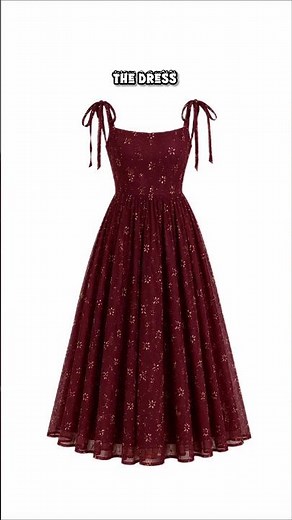 Maroon Floral Dress 🌸✨#MaroonDress #FloralDress #MidiDress #Fashion