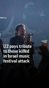 U2 changed “Pride (In the Name of Love)” lyrics to honor those killed at a music festival in Israel. The performance was during a show at the Sphere in Las Vegas on Sunday. | AP