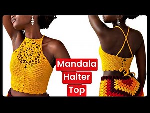 Mandala crochet halter top tutorial