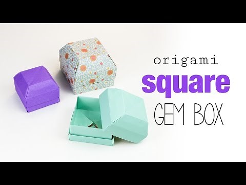 Square Origami Gem Box Tutorial - DIY - Paper Kawaii