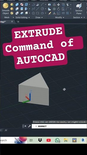 extrude command autocad#autocadtips #cad