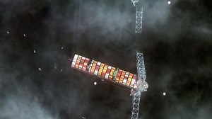 Satellite images capture Baltimore bridge collapse
