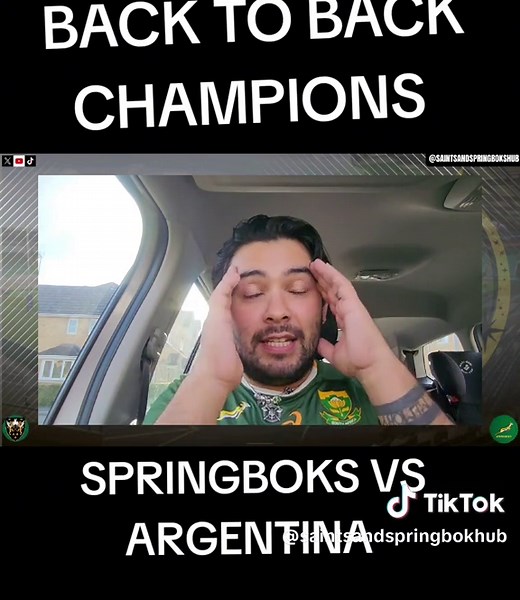 BACK-TO-BACK CHAMPIONS! 🏆🇿🇦 The Springboks make HISTORY after a wild 29-27 win over Argentina! What. A. Game. 💚💛 #Bokke” #rugby #rugbychampionship #springboks #argentina