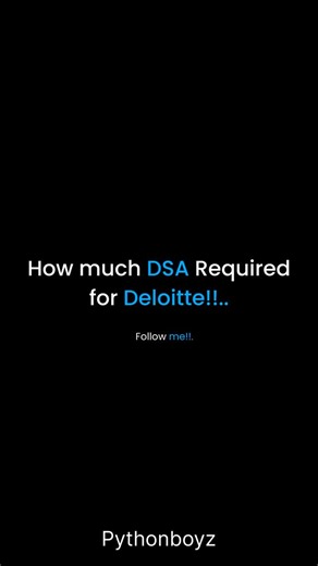 PythonBoyz -ML Engineer | Python Mentor on Instagram: "Comment “ DSA “ for full pdf notes🔥👍 #deloitte #deloittecareers #deloittejobs #deloittesnotes #deloittehiring"