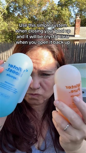 The pool hacker capsules will slowly release the chemicals in your pool tonkeepnitnclewr through winter and you will open it up to clear water #poolhack#poolclosing#poolcare#tiktokshopcreatorpicks #poolwinterization
