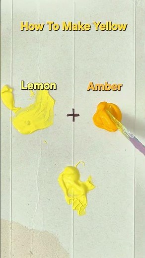 How To Make Yellow colour from just Lemon and Amber #colormixing #paintmixing #yellow #satisfying