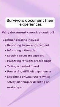 Why do survivors need to document coercive control? 🖊️💬