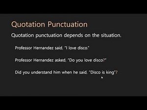 Grammar Lessons | Quotation Punctuation