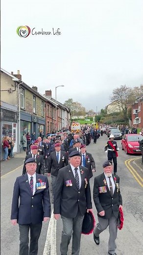 The Remembrance Sunday march in Pontnewydd, Cwmbran on 9 November 2025