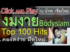 สอนกีต้าร์ งมงาย ClickAndPlay (ฺBodyslam) คอร์ดง่าย ตีคอร์ด มือใหม่ น้าจร เชียงใหม่