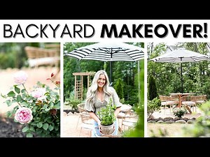 BACKYARD MAKEOVER ON A BUDGET || DIY PEA GRAVEL PATIO || DREAM ROSE GARDEN || PATIO DECORATING IDEAS