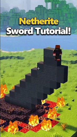 How to Build a Giant Netherite Sword in Minecraft!