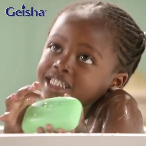 Our little one can’t get enough of the Geisha bar. Geisha soap is made with natural ingredients for all types of skin. Choose the best, just like little Afia. | Geisha