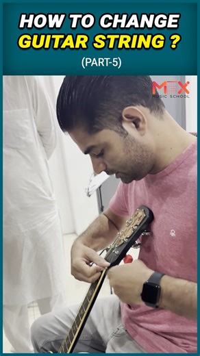 Max Music School on Instagram: "Learn how to change guitar strings easily at home! 🎸 (Part-5) This step-by-step tutorial will help beginners replace guitar strings the right way — whether you use an acoustic or electric guitar. Fix broken strings, improve guitar tone, and tune your guitar like a pro! 📌 In this video you will learn: ✔ When to change guitar strings ✔ How to remove old strings ✔ How to attach new strings correctly ✔ How to tune & stretch strings for better sound 📍 Address: Plot 