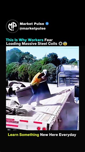 This Is Why Workers Fear Loading Massive Steel Coils ⚙️😨