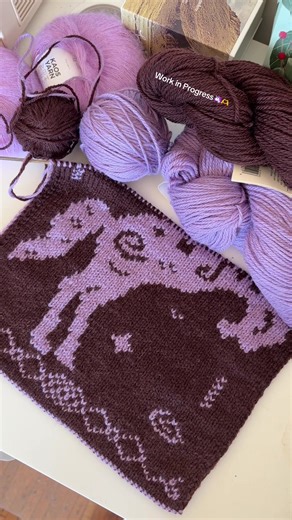 Really excited about this piece I’m working on😌 #knittok #knitting #doubleknit #yearofthehorse