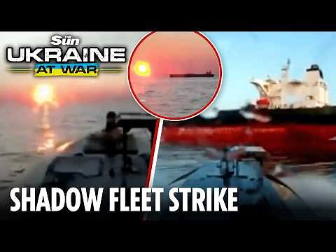 Ukraine's drone boat dodges Russian bullets before smashing into Putin’s illegal shadow fleet tanker