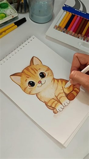 cute cat drawing # art shorts # viral trending shorts # art Tube Divya #