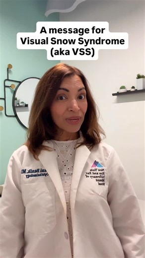 Rudrani Banik MD | Neuro and Integrative Ophthalmologist on Instagram: "The symptoms of Visual Snow Syndrome (aka VSS) can be very scary and debilitating, and may include: - constant visual static & flickering in your vision - buzzing or ringing in the ears (tinnitus) - tingling - light sensitivity - floaters - feeling disconnected from your body (depersonalization) or environment (derealization) As bothersome and distracting as VSS symptoms may be, it’s important to SEE beyond (pun intended). K