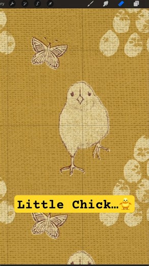 Easter Chick Pattern | Block Print Style in Procreate