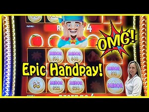 EPIC Handpay! I Got the Demo Screen on Big Hot Flaming Pots!