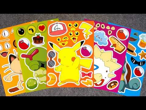 Pokemon Sticker Makeover🐾 | Pikachu, Squirtle, Charmander & Friends on Notebook | Satisfying ASMR