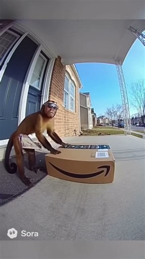 Open box delivery 🤣🐵 #funny #fypシ゚viral #amazonproducts #funnyshorts
