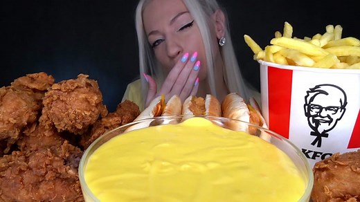 Cheese Mukbang KFC Party Asmr Eating