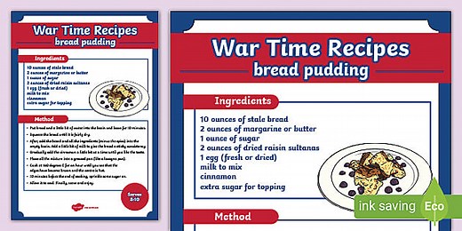 Wartime Recipe: Bread Pudding