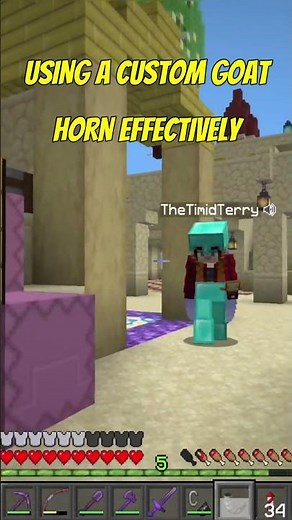 How To Use A Custom Goat Horn In Minecraft #minecraft #minecraftfans #letsplay