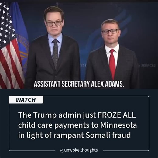 BREAKING: The Trump admin just FROZE ALL child care payments to Minnesota in light of rampant Somali fraud And starting now, ALL payments will require a justification and receipt or photo evidence before any money is sent to any state The Nick Shirley effect 🔥 A FRAUD REPORTING HOTLINE has also been launched on the child care government website. “We have turned off the money spigot and we are finding the fraud.” GOOD! NOT A DIME! Lock up Tim Walz and deport all Somali fraudsters! | UnwokeThough