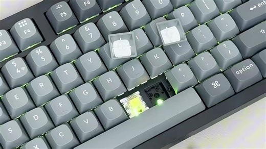 keychron 渴创 K3Pro 机械键盘 无线蓝牙键盘 QMK VIA开源改键 客制化键盘 矮轴键盘 轻薄机身便携带 黑色K3Pro-不可插拔 白光版红轴