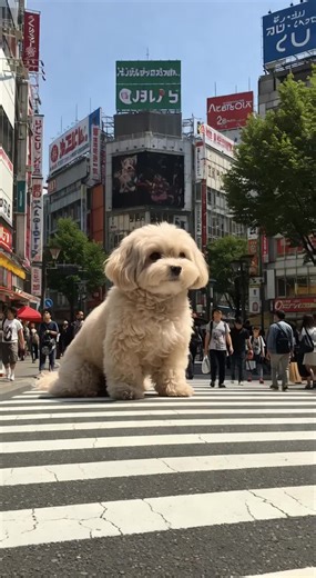 AI Art Featuring Maltese Dogs in Shibuya