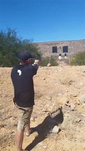 Day 2 Tankwa Tour: The blank gun prank lol So I bet him a pizza he could not hit the target with my gun lol 😜 I showed him the live round and swapped the magazine for blanks lol he was never gonna hit it 😂 Had to make sure he was clear of the rules before shooting lol | Donovan Alberts