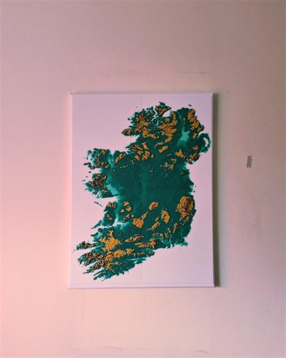 3D Elevation Map Ireland Irish Terrain Map Art - Etsy Canada