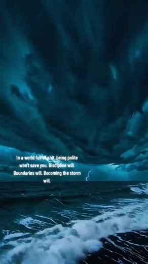 Being nice never built a backbone. Discipline did. 🌩️ #DisciplineOverDamage #BecomeTheStorm #Boundaries #NoMoreNice #MindsetShift