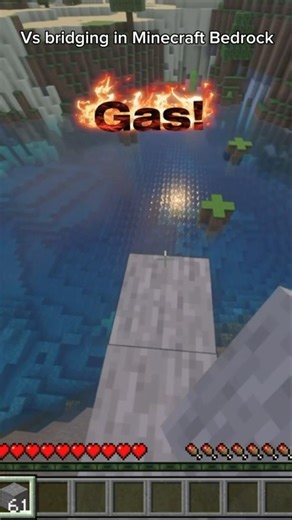 Bridging in Minecraft Java vs Minecraft Bedrock #minecraft #minecraftbedrock #minecraftjava #vs