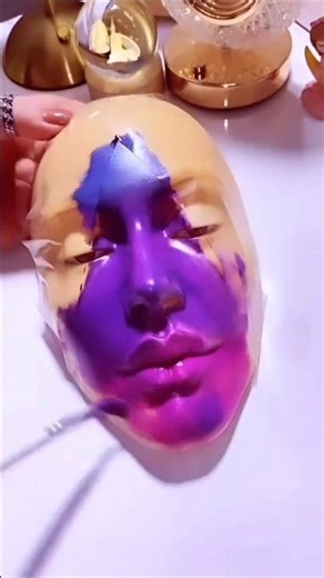 Purple Galaxy Face Painting Tutorial | Easy Creative Makeup Art ✨️#trending #makeup #shorts #viral