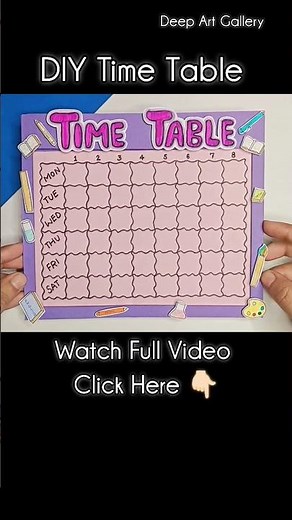 DIY Time Table 🗓️ #shorts #viralshorts #ytshorts #youtubeshorts #trendingshorts