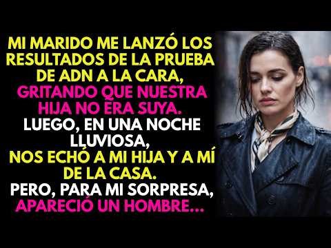 Mi esposo 😡 me tiró la prueba de ADN 📄 a la cara y nos echó 👩‍👧 bajo la lluvia ⛈️… pero de repente 😱