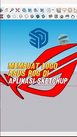 Membuat Logo Asus ROG di Aplikasi Sketchup. #tutorial #sketchup #drafter #logo #3d