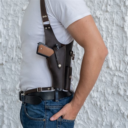 Custom Leather Colt 1911 Holster, Handmade Gun Holder, Underarm Crossbody Gun Holster, Gun Accessory for Men, 40th Birthday Gifts for Him - Etsy