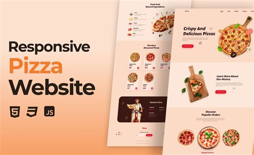 使用 HTML、CSS 和 JavaScript 设计响应式比萨网站