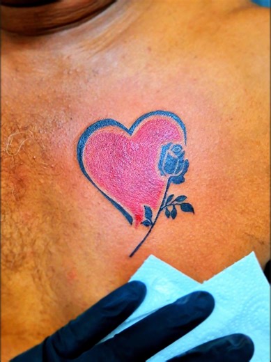 Heart ❤️ and rose 🌹 tattoo done for my client. A symbol of love, passion, and deep emotions. Thank you for trusting MOZHI TATTOO. Client very satisfied with the outcome. Hashtags: #mozhitattoo #hearttattoo #rosetattoo #lovetattoo #coupletattoo