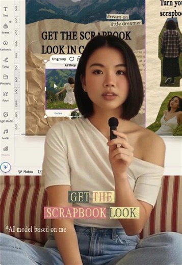 This is how you get the scrapbook aesthetic everyone loves ✂️ Hand-cut edges, doodles, handwritten fonts 👐🏻 all in Canva 🎨 💬 Comment SCRAPBOOK if you want the website template 🖇️ #canvatips #scrapbooking #scrapbooktemplates #website