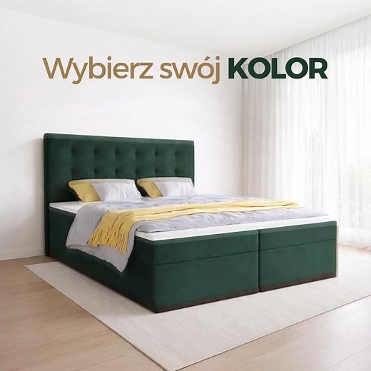Łóżko kontynentalne Sleepy | miękkie łóżko do sypialni Meblify