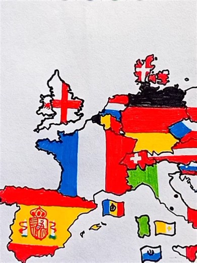 Draw Flag Map of England 🏴󠁧󠁢󠁥󠁮󠁧󠁿, Scotland 🏴󠁧󠁢󠁳󠁣󠁴󠁿, Wales 🏴󠁧󠁢󠁷󠁬󠁳󠁿 and Northern Ireland #england #scotland #wales #northernireland #unitedkingdom