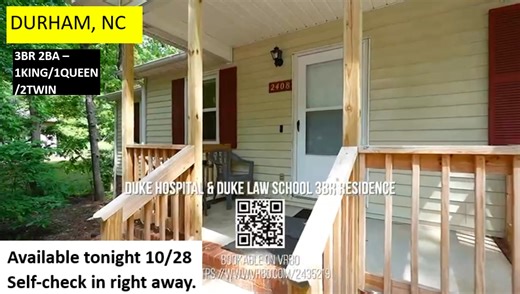 https://quantumsuites.hospitable.rentals/property/shirley-st-at-duke-medical-pavilion Durham, NC Available tonight 10/27 Self-check in right away. | Quantum Suites