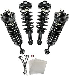 TRQ Air Spring to Coil Spring Struts Suspension Conversion Kit 4 Pc Compatible with 2003-2006 Ford Expedition